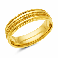 Image for Braided Center 10kt Gold Band with Rails