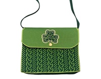 Image for Royal Tara Shamrock Emblem Knit Shoulder Bag