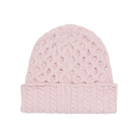 Image for 100% Merino Wool Irish Aran Hat, Pale Pink
