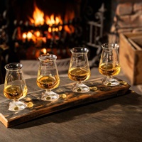 Tuath Irish Whiskey Walnut Tasting Flight 4 Glass Board