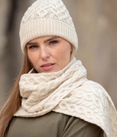 Image for Aran Crafts Super Soft Irish Heart Design Hat, Natural