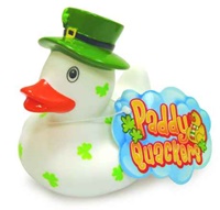Image for White Duck with Shamrocks