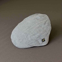 Image for Hatman of Ireland Dubliner Irish Linen Cap, Grey Herringbone