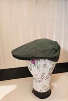Image for Hatman of Ireland Dubliner Irish Linen Cap, Dark Green
