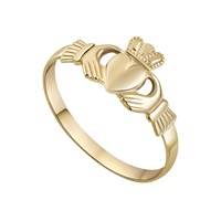 Image for Solid Gold Petite Irish Claddagh Ring 10K