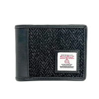 Image for Maccessori Harris Tweed Trifold Wallet with Coin Purse, Charcoal