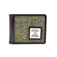 Image for Maccessori Harris Tweed Trifold Wallet with Coin Purse, Country-Green