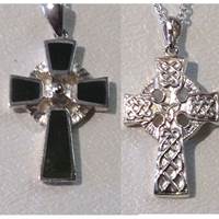 Image for 14K Gold and Connemara Marble Celtic Cross