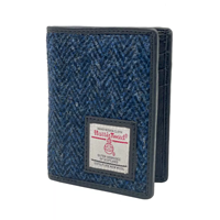 Image for Maccessori Harris Tweed Slim Card Holder Wallet, Blue