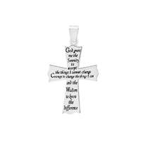 Clandela Serenity Prayer Cross Sterling Silver