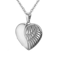 Image for Clandela Sterling Silver Heart Shaped Wing Locket Made In Ireland, 20mm
