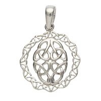 Image for Clandela Sterling Silver Trinity Oval In Celt Frame Pendant