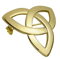 Gold Plated Trinity Knot Brooch