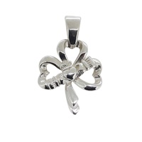 Image for Clandela Sterling Silver Open Shamrock with Claddagh Pendant