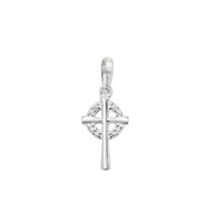 Image for Clandela Sterling Celtic Cross CZ Pendant, 15mm