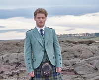 Image for Clunie Tweed Kilt Jacket and Vest Moss
