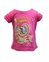 Image for Book of Kells Celtic Swirl Frill Girls T-shirt - Cerise Pink