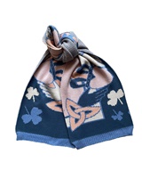Image for Patrick Francis Claddagh Knit Scarf - Blue and Salmon