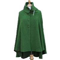Image for Celtic 3 Button Cropped Cape by Kerry Woollen Mills, Green