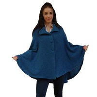 Image for Celtic 3 Button Cropped Cape by Kerry Woollen Mills, Teal
