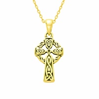 Kilkenny Silver Gold Celtic Cross Necklace