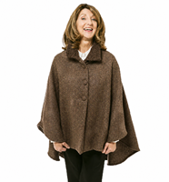 Image for Celtic 3 Button Cropped Tweed Cape by Kerry Woollen Mills, Brown
