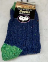 Grange Craft Connemara Tweed Socks, Green and Blue