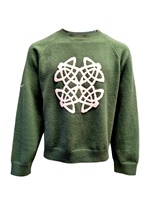 Celtic Knot Crew Neck Jumper in Sage