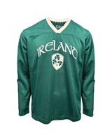 Ireland Crest Long Sleeve Mesh Top in Green & Cream