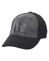 Image for Ireland Herringbone Tweed Suede Peak Baseball Cap in Black