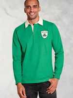 Image for Cara Craft Ireland Shamrock Crest Rugby Polo Long Sleeve Shirt, Kelly Green