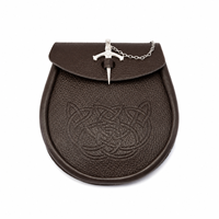 Image for Leather Day Sporran with Kilt Pin Fastener Brown
