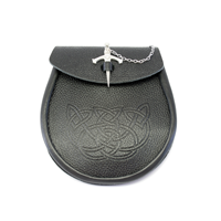 Image for Leather Day Sporran with Kilt Pin Fastener Black