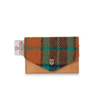 Image for Islander Card Wallet with HARRIS TWEED - Orange/BlueTartan