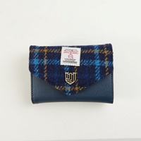 Image for Islander Small Clasp Purse with HARRIS TWEED - Navy Tartan