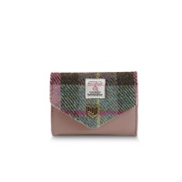 Image for Islander Small Clasp Purse with HARRIS TWEED - Pink/Green Tartan