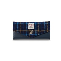 Image for Islander Large Clasp Purse with HARRIS TWEED - Navy Tartan