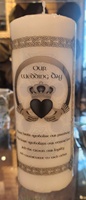 Image for Claddagh Story Wedding Pillar Candle-Small
