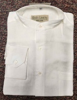 Image for Irish Linen Collarless Shirt - White