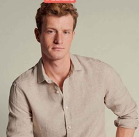 Image for Irish Linen Collared Shirt Natural Beige