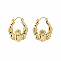 Image for Solvar Gold Plated Claddagh Creole Medium Earrings