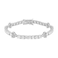 Image for Solvar Sterling Silver CZ Trinity Knot Tennis Bracelet