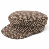 Image for Hanna Hats Tweed Skipper Cap - Brown Herringbone Fleck