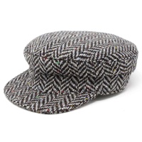 Image for Hanna Hats Tweed Skipper Cap - Grey/Brown Herringbone Fleck