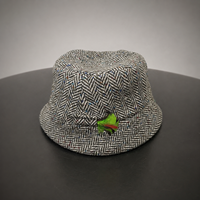 Image for Hanna Hats Wee Thatch Tweed Hat - Olive and Cream Herringbone Fleck