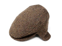 Image for Hanna Vintage Tweed Cap with Ear Flap, Brown with Colorful Fleck