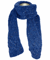 Hand Knit Wool Killarney Scarf, Blue
