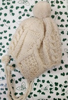 Image for Aran Handknit Baby Wool Bonnet