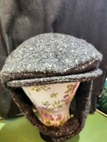Image for Hanna Vintage Tweed Cap with Ear Flap, Grey with  White Fleck