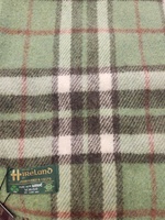 Image for John Hanley Lambswool Throw - Greens and Browns Check